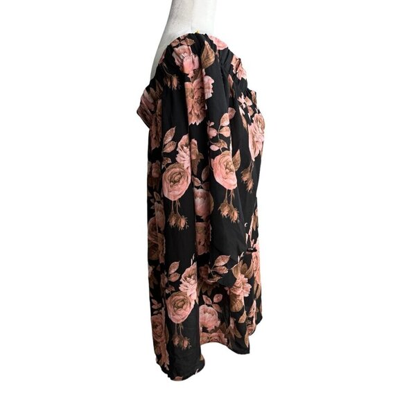 Belle Tweed Floral ROSES Off-the-Shoulder Blouse 1/2 Sleeve Womens Size 3X - Picture 6 of 9